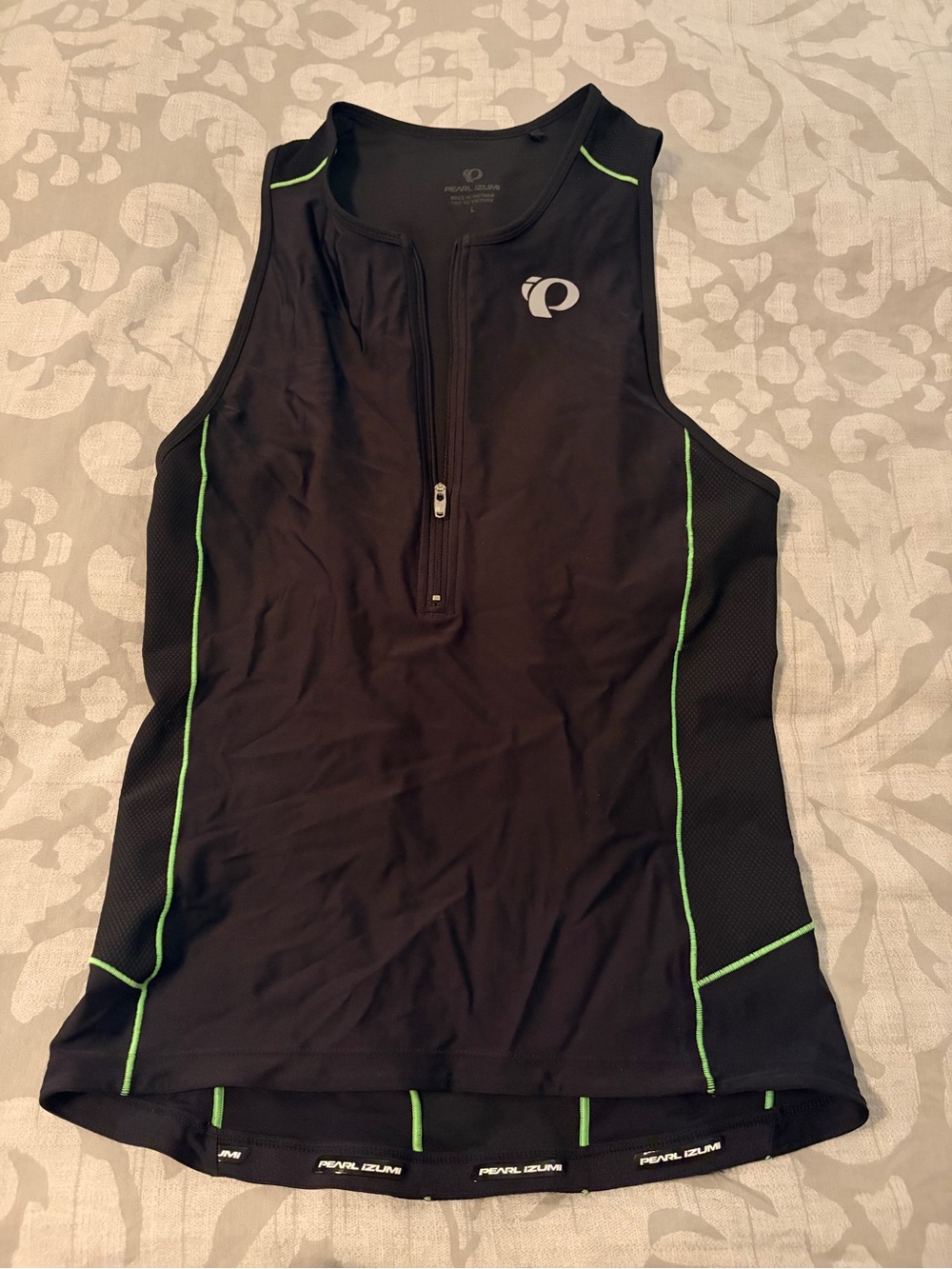 Pearl Izumi Black Vest with Lime Trim